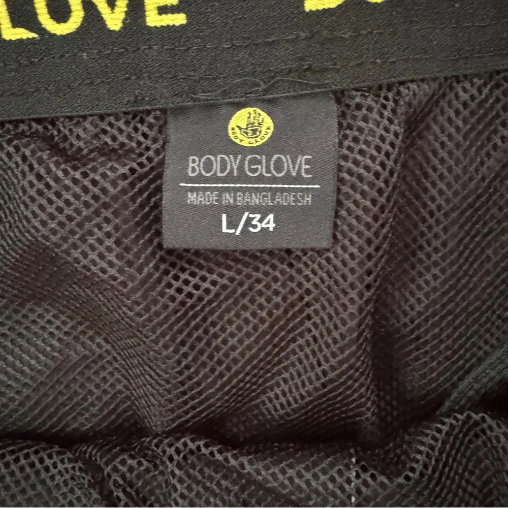 Body Glove Black Swim Trunks L/34 Mesh Lined Quick Dry‎ Boardshorts